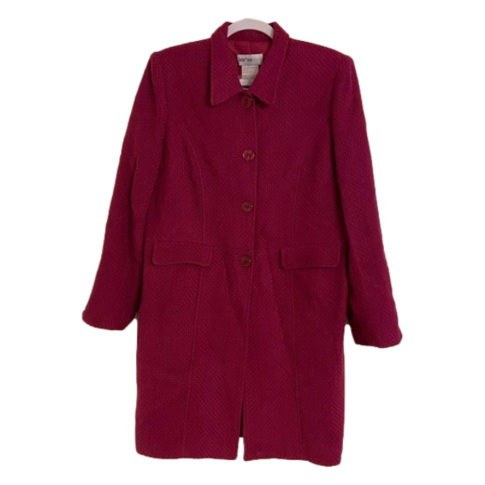 Lana LEE BUTTON FRONT PINK COAT 100% ACRYLIC JACKET Size 14 NWT